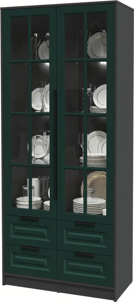 Шкаф с витриной Интерлиния Концепт КТ-ШВ2 с подсветкой Деко