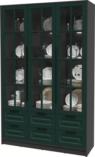 Шкаф с витриной Интерлиния Концепт КТ-ШВ3 с подсветкой Деко