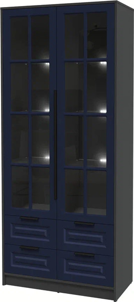 Шкаф с витриной Интерлиния Концепт КТ-ШВ2 с подсветкой Деко - фото