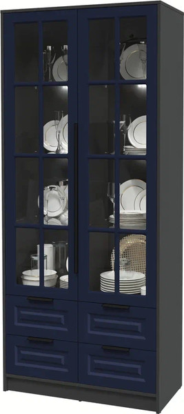 Шкаф с витриной Интерлиния Концепт КТ-ШВ2 с подсветкой Деко