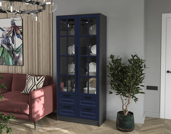 Шкаф с витриной Интерлиния Концепт КТ-ШВ2 Деко