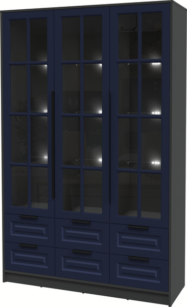 Шкаф с витриной Интерлиния Концепт КТ-ШВ3 с подсветкой Деко - фото