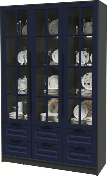 Шкаф с витриной Интерлиния Концепт КТ-ШВ3 с подсветкой Деко