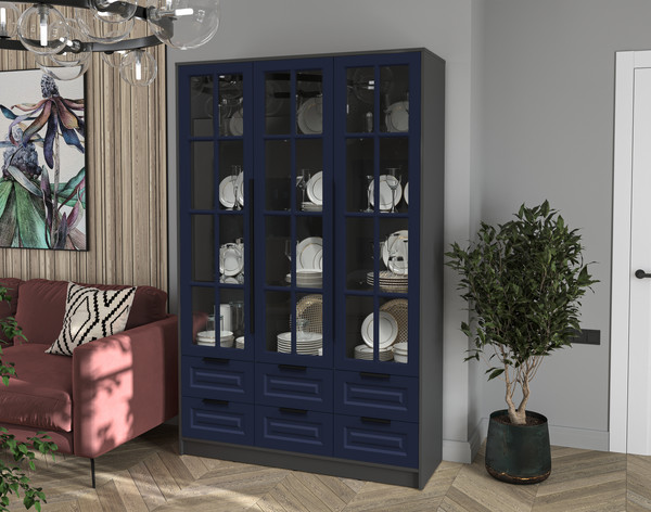 Шкаф с витриной Интерлиния Концепт КТ-ШВ3 Деко