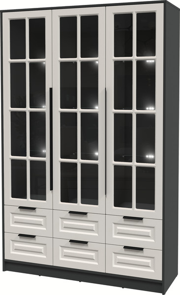 Шкаф с витриной Интерлиния Концепт КТ-ШВ3 с подсветкой Деко - фото