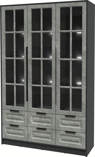 Шкаф с витриной Интерлиния Концепт КТ-ШВ3 с подсветкой Деко - фото