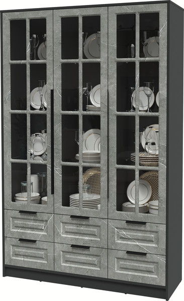 Шкаф с витриной Интерлиния Концепт КТ-ШВ3 Деко