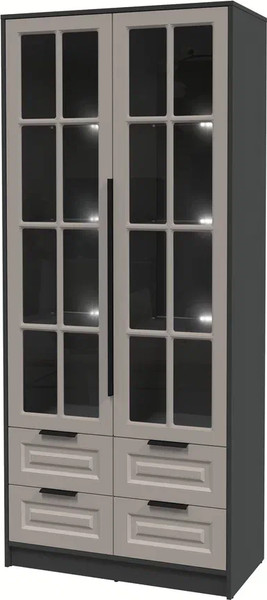 Шкаф с витриной Интерлиния Концепт КТ-ШВ2 с подсветкой Деко - фото