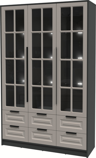 Шкаф с витриной Интерлиния Концепт КТ-ШВ3 с подсветкой Деко - фото