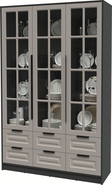 Шкаф с витриной Интерлиния Концепт КТ-ШВ3 Деко