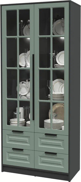 Шкаф с витриной Интерлиния Концепт КТ-ШВ2 с подсветкой Деко