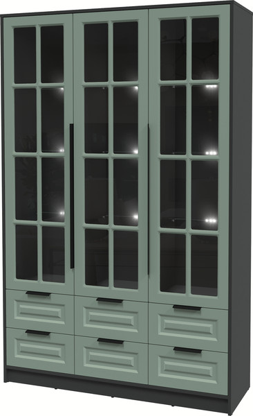 Шкаф с витриной Интерлиния Концепт КТ-ШВ3 с подсветкой Деко - фото