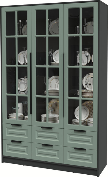 Шкаф с витриной Интерлиния Концепт КТ-ШВ3 Деко