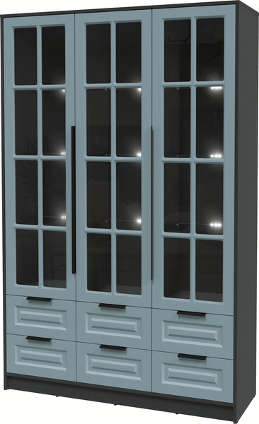 Шкаф с витриной Интерлиния Концепт КТ-ШВ3 с подсветкой Деко - фото