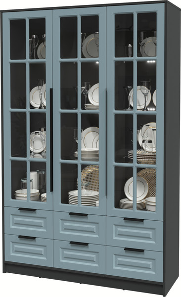 Шкаф с витриной Интерлиния Концепт КТ-ШВ3 с подсветкой Деко