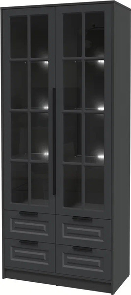 Шкаф с витриной Интерлиния Концепт КТ-ШВ2 с подсветкой Деко - фото