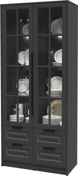 Шкаф с витриной Интерлиния Концепт КТ-ШВ2 с подсветкой Деко