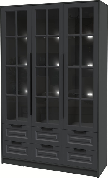 Шкаф с витриной Интерлиния Концепт КТ-ШВ3 с подсветкой Деко - фото