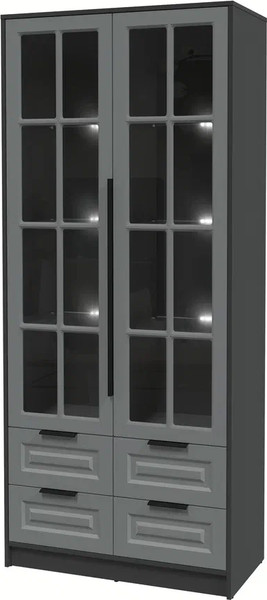 Шкаф с витриной Интерлиния Концепт КТ-ШВ2 с подсветкой Деко - фото