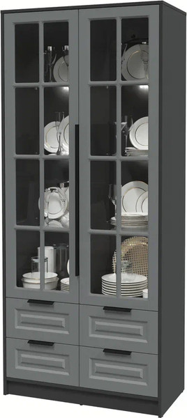 Шкаф с витриной Интерлиния Концепт КТ-ШВ2 с подсветкой Деко