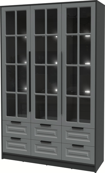 Шкаф с витриной Интерлиния Концепт КТ-ШВ3 с подсветкой Деко - фото