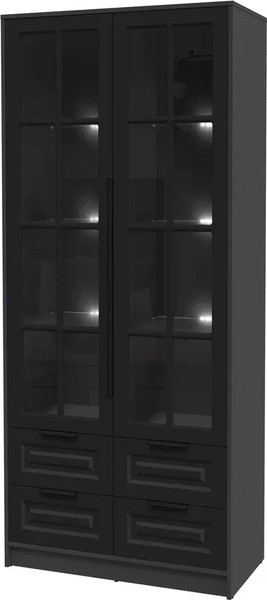 Шкаф с витриной Интерлиния Концепт КТ-ШВ2 с подсветкой Деко - фото