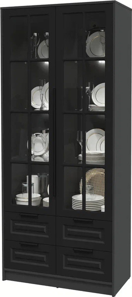 Шкаф с витриной Интерлиния Концепт КТ-ШВ2 с подсветкой Деко