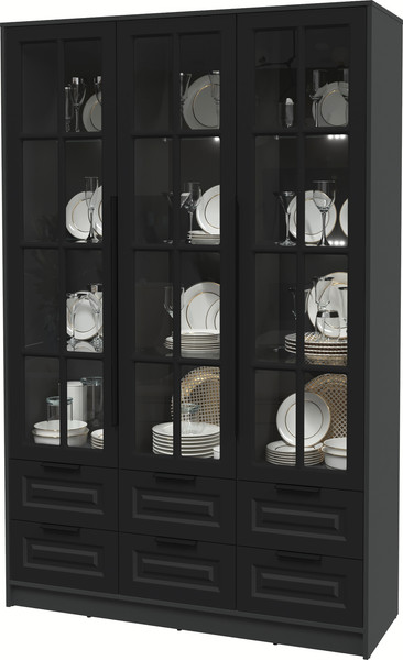 Шкаф с витриной Интерлиния Концепт КТ-ШВ3 с подсветкой Деко