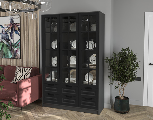 Шкаф с витриной Интерлиния Концепт КТ-ШВ3 Деко