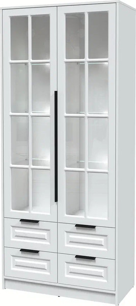 Шкаф с витриной Интерлиния Концепт КТ-ШВ2 с подсветкой Деко - фото