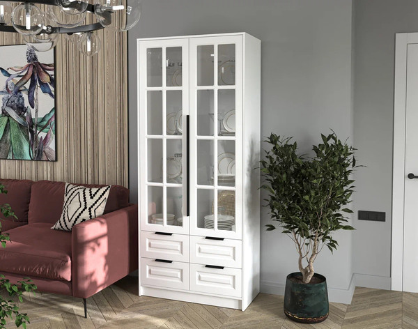 Шкаф с витриной Интерлиния Концепт КТ-ШВ2 Деко