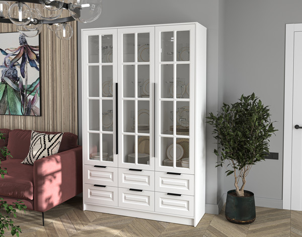 Шкаф с витриной Интерлиния Концепт КТ-ШВ3 Деко