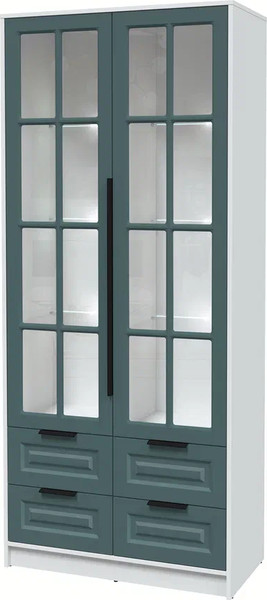 Шкаф с витриной Интерлиния Концепт КТ-ШВ2 с подсветкой Деко - фото