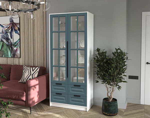 Шкаф с витриной Интерлиния Концепт КТ-ШВ2 Деко