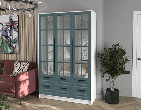 Шкаф с витриной Интерлиния Концепт КТ-ШВ3 Деко