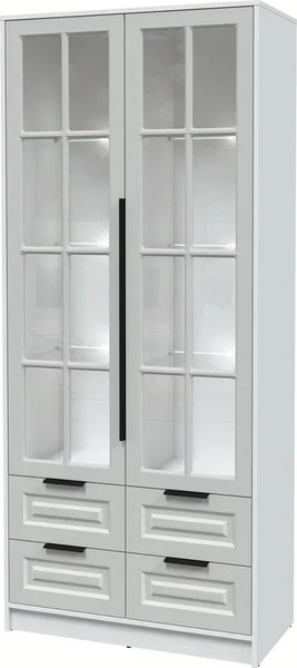 Шкаф с витриной Интерлиния Концепт КТ-ШВ2 с подсветкой Деко - фото