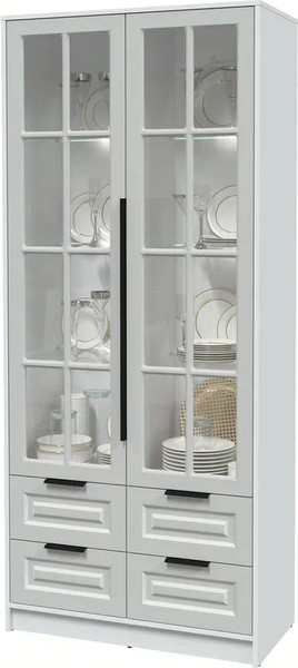 Шкаф с витриной Интерлиния Концепт КТ-ШВ2 с подсветкой Деко