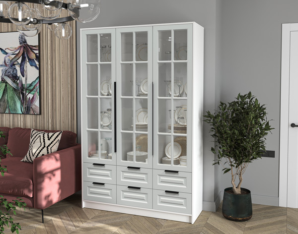 Шкаф с витриной Интерлиния Концепт КТ-ШВ3 Деко