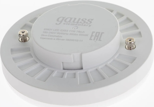 Лампа Gauss Elementary GX53 11W 850lm 6500K / 83831