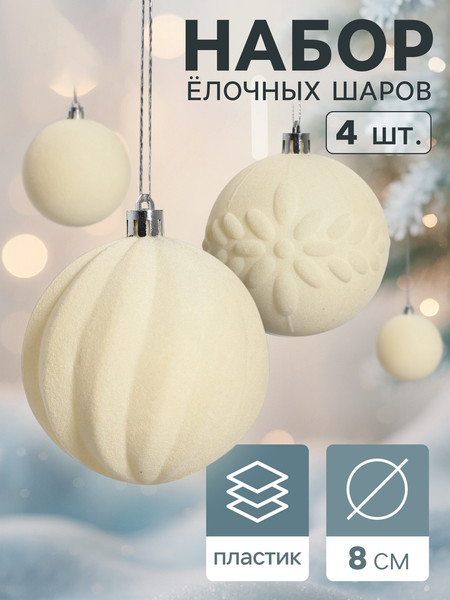 Набор шаров новогодних Зимнее волшебство Бархатный зной / 10514184