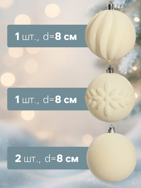 Набор шаров новогодних Зимнее волшебство Бархатный зной / 10514184