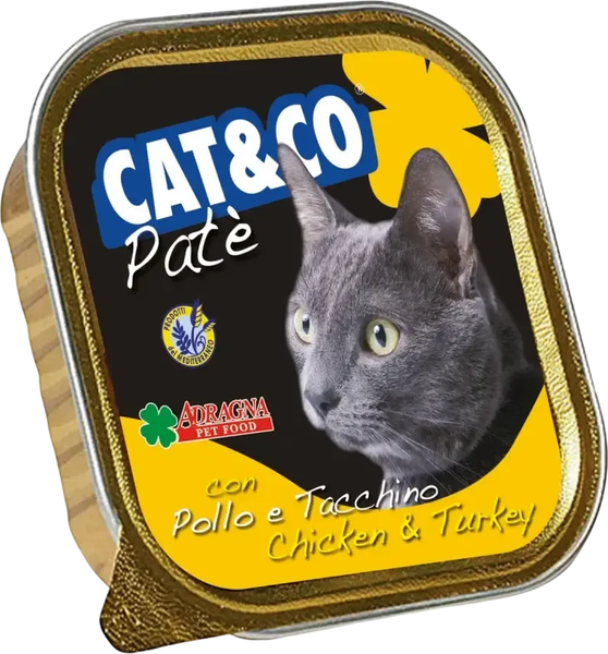 Влажный корм для кошек Adragna Cat&Co Паштет из курицы и индейки - фото