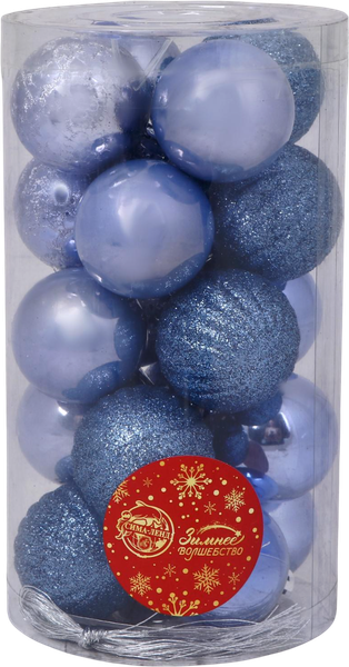 Набор шаров новогодних Зимнее волшебство Ассорти / 6490371 - фото