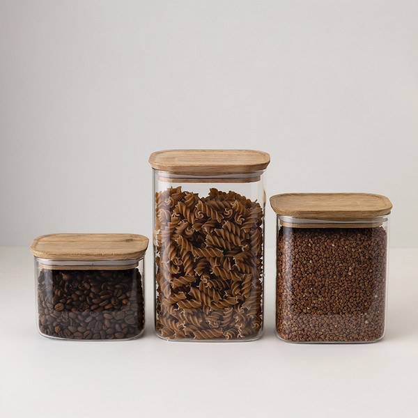 Емкость для хранения Smart Solutions Glass Acacia SS0000343