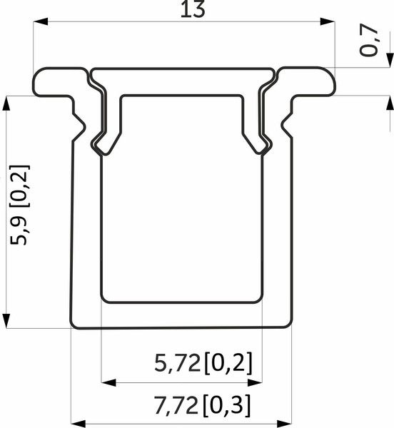 Профиль алюминиевый AKS Navi-0806A с экраном 2м