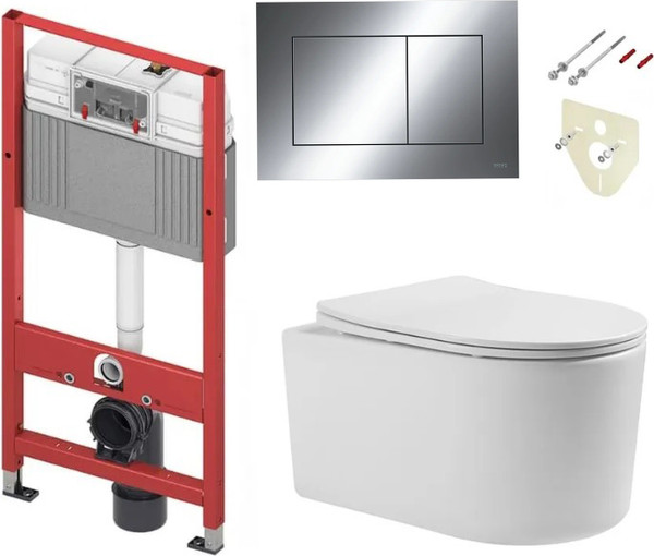 Унитаз подвесной с инсталляцией Grado GD-W204T + TECE Kit 9400412 - фото