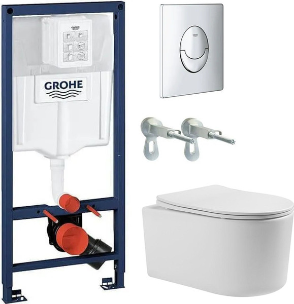 Унитаз подвесной с инсталляцией Grado GD-W204T + GROHE Rapid SL 38721001 - фото