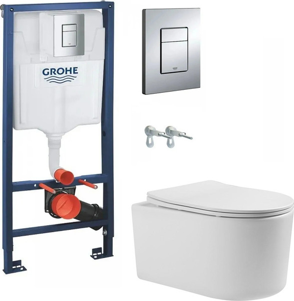 Унитаз подвесной с инсталляцией Grado GD-W204T + GROHE Rapid SL 38772001 - фото