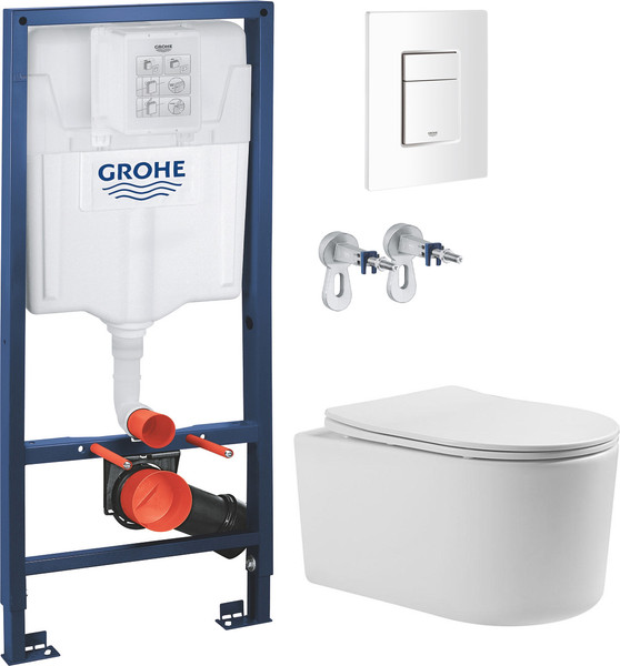 Унитаз подвесной с инсталляцией Grado GD-W204T + GROHE Rapid Sl 38772SH0 - фото