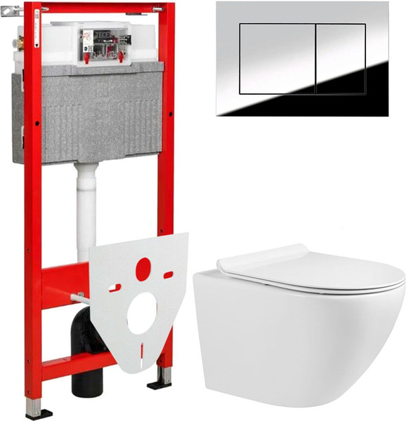 Унитаз подвесной с инсталляцией Grado GD-W203T + TECE Kit 9400412 - фото